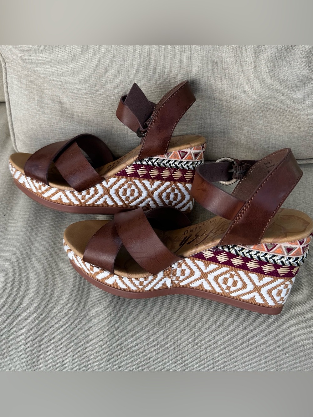 BLOWFISH Malibu Boho Wedge Sandals Size 7